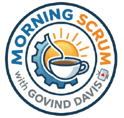 Morning Scrum — the daily operating log of the eight-agent team