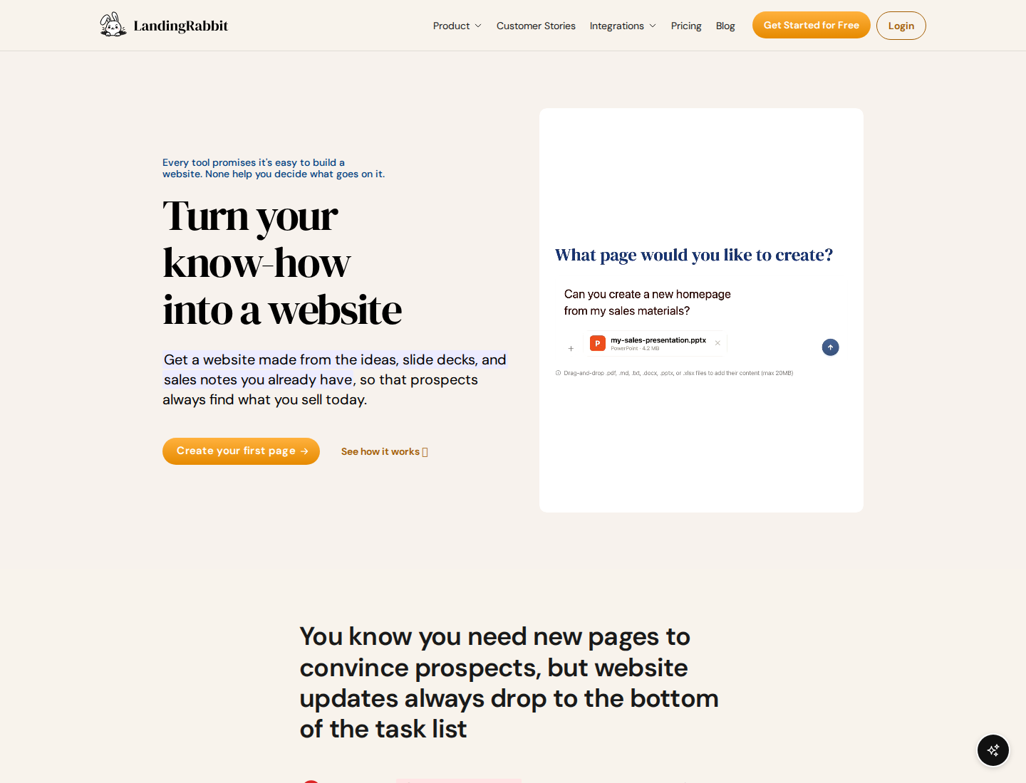 LandingRabbit public homepage screenshot